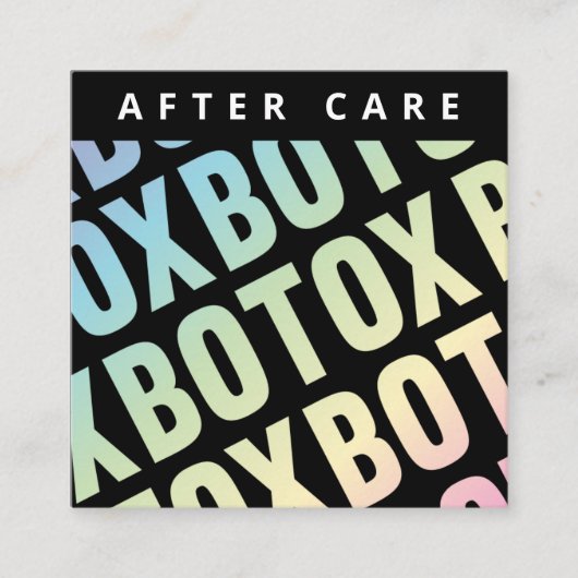 Carte De Visite Carré Holographie Botox Instruction de remplissage de lè (Devant)