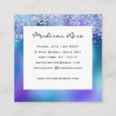 Carte De Visite Carré Holographie branchée et glam Parties scintillant s (Dos)