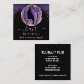 Carte De Visite Carré Holographie Parties scintillant violet Luxe Glam c (Devant / Derrière)