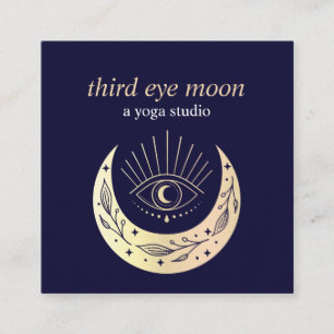 Carte De Visite Carré Holographique 3ème OEIL Lune Yoga Coach spirituel