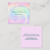Carte De Visite Carré Holographique Arc-en-ciel esthétique Pastel Swirl  (Devant / Derrière)