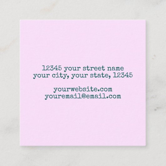 Carte De Visite Carré Holographique Arc-en-ciel esthétique Pastel Swirl  (Dos)