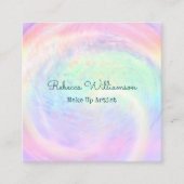 Carte De Visite Carré Holographique Arc-en-ciel esthétique Pastel Swirl  (Devant)