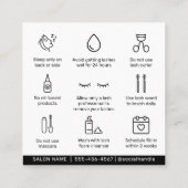 Carte De Visite Carré Holographique Eyelash Extensions Lash Lift (Dos)