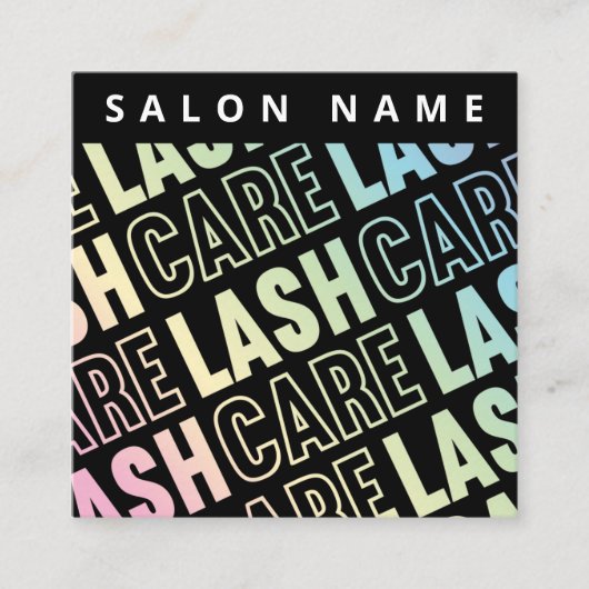 Carte De Visite Carré Holographique Eyelash Extensions Lash Lift (Devant)