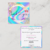 Carte De Visite Carré holographique moderne merci pour votre espace d'af (Devant / Derrière)