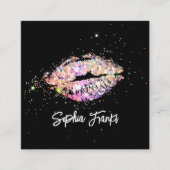 Carte De Visite Carré Holographique Parties scintillant lèvres beauté no (Devant)