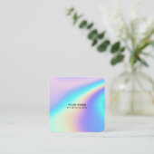 Carte De Visite Carré Holographique personnalisé Nom, profession, code q (Debout devant)