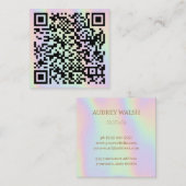 Carte De Visite Carré Holographique simple moderne code Quar (Devant / Derrière)