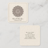 Carte De Visite Carré Homéopathiste Mandala Symétrie (Devant / Derrière)