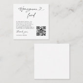 Carte De Visite Carré Honeymoon Fund Wedding Request Enclosure QR Card (Devant / Derrière)