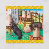 CARTE DE VISITE CARRÉ HONNÊTEMENT OURS DE THIEF, ABEILLES, HAUTES D'ABEI (Dos)