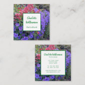 Carte De Visite Carré Horticulteur Floral (Devant / Derrière)