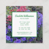 Carte De Visite Carré Horticulteur Floral (Dos)