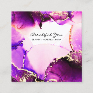 Carte De Visite Carré *~* Huile de cheveux Lashes Purple Magenta Gold Re