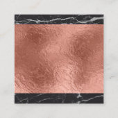 Carte De Visite Carré Huile d'or rose | Marbre noir (Dos)