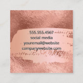 Carte De Visite Carré Huile d'or rose | Or Rose brossé (Dos)
