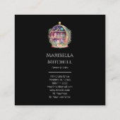 Carte De Visite Carré Huiles Magiques Essentielles Apothécaire Yoga Crys (Dos)