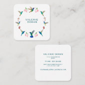 Carte De Visite Carré Hummingbird  Business Card (Devant / Derrière)
