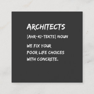 Carte De Visite Carré Humour d'architecte – Nous corrigeons vos choix de