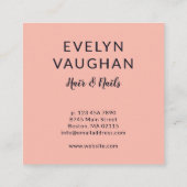 Carte De Visite Carré Hydrangée de Bourgogne et Roses roses roses (Dos)