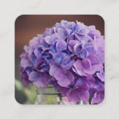 Carte De Visite Carré Hydrangée violette dans Mason Jar Photo (Devant)