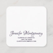 Carte De Visite Carré Hydrangée violette dans Mason Jar Photo (Dos)