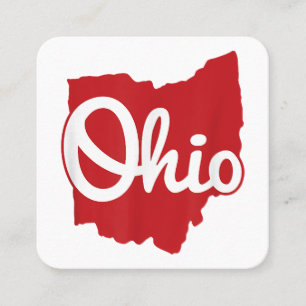 Carte De Visite Carré I love My Ohio Home Script Ohio
