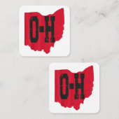 Carte De Visite Carré I Love My Ohio Home Script Ohio Buckeye State (Devant / Derrière)