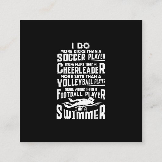 Carte De Visite Carré I Piscine Swimmer (Devant)