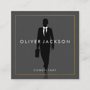 Carte De Visite Carré Icône Business Consultant