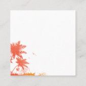 Carte De Visite Carré Icône d'avion de l'île tropicale (Dos)
