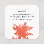 Carte De Visite Carré Icône d'avion de l'île tropicale Agent de voyage (Dos)