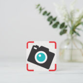 Carte De Visite Carré Icône de la caméra (Debout devant)