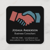 Carte De Visite Carré Icône de poignée | Consultant d'affaires (Devant)