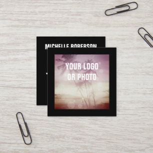 Carte De Visite Carré Icônes d'Internet de logo de photo