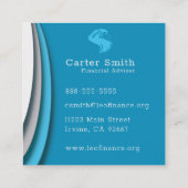 Carte De Visite Carré Icy Blues Moderne (Dos)