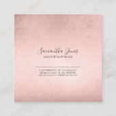 Carte De Visite Carré ID775 or Rose argenté Abstrait (Dos)