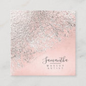 Carte De Visite Carré ID775 or Rose argenté Abstrait (Devant)