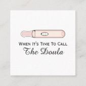 Carte De Visite Carré Il Est Temps D'Appeler Doula Grossesse (Devant)