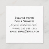 Carte De Visite Carré Il Est Temps D'Appeler Doula Grossesse Simple (Dos)