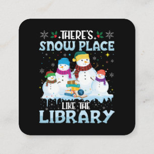 Carte De Visite Carré Il y a un endroit de neige comme la bibliothèque N