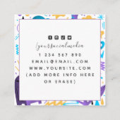 Carte De Visite Carré Illustrateur de graphiste Motif original (Dos)