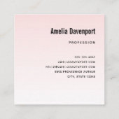 Carte De Visite Carré Illustration de Flamant rose rose mou (Dos)