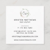 Carte De Visite Carré Illustration de la mode des cheveux aquarelle (Dos)