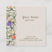 Carte De Visite Carré Illustration de l'aquarelle vectorielle paons fleu (Dos)