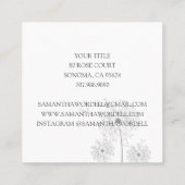 Carte De Visite Carré Illustration Florale De La Naissance Doula Ou Mine (Dos)