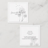 Carte De Visite Carré Illustration florale élégante (Devant / Derrière)