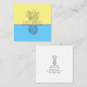 Carte De Visite Carré Illustration moderne de l'ananas Designer d'intéri (Devant / Derrière)