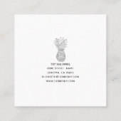 Carte De Visite Carré Illustration moderne de l'ananas Designer d'intéri (Dos)